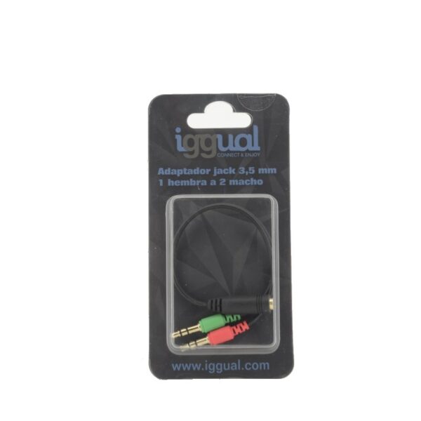 iggual Adaptador Jack 3.5mm 1 hembra a 2 macho