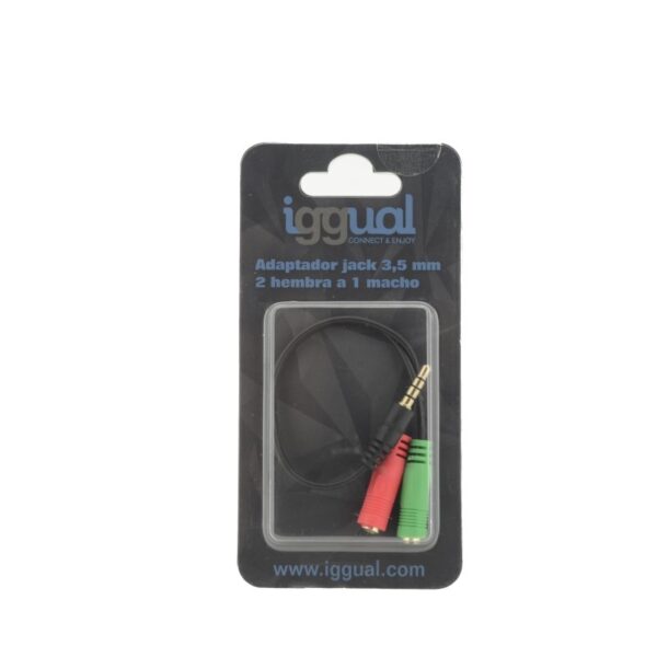 iggual Adaptador Jack 3.5mm 2 hembra a 1 macho